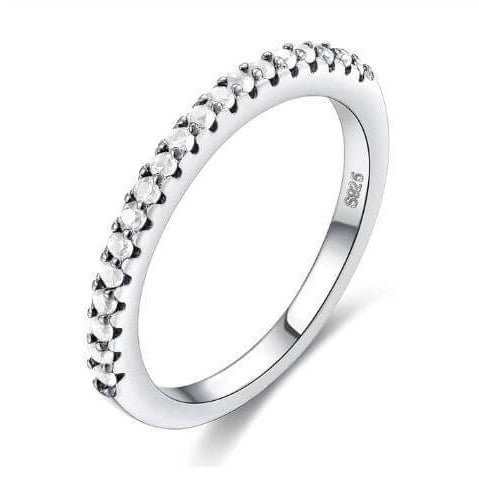 White Gold Plated Trendy 925 sterling silver stackable ring - Splendid Jewellery