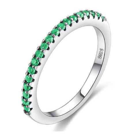 White Gold Plated Trendy 925 sterling silver stackable ring - Splendid Jewellery