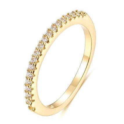White Gold Plated Trendy 925 sterling silver stackable ring - Splendid Jewellery