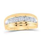 1 Carat Channel - Set Diamond Wedding Band in 10kt Yellow Gold for Men - Splendid Jewellery