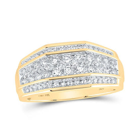 1 Carat Total Weight Round Diamond Men's Band Ring in 10kt Yellow Gold | Splendid Jewellery - Splendid Jewellery