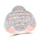 10K Rose Gold Diamond Clover Men's Ring 1 1/2 Cttw - Splendid Jewellery