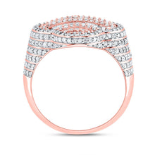 Load image into Gallery viewer, 10K Rose Gold Diamond Clover Men's Ring 1 1/2 Cttw - Splendid Jewellery