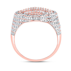 10K Rose Gold Diamond Clover Men's Ring 1 1/2 Cttw - Splendid Jewellery