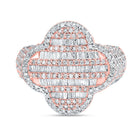 10K Rose Gold Diamond Clover Men's Ring 1 1/2 Cttw - Splendid Jewellery