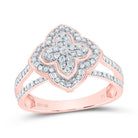 10K Rose Gold Diamond Clover Ring 1/2 Cttw - Splendid Jewellery