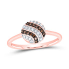 10K Rose Gold Diamond Cognac Ring 1/5 Cttw - Splendid Jewellery