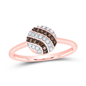 10K Rose Gold Diamond Cognac Ring 1/5 Cttw - Splendid Jewellery