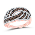 10K Rose Gold Diamond Cognac Women's Ring 3/4 Cttw - Splendid Jewellery