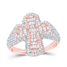 10K Rose Gold Diamond Crome Cross Men's Ring 1 7/8 Cttw - Splendid Jewellery