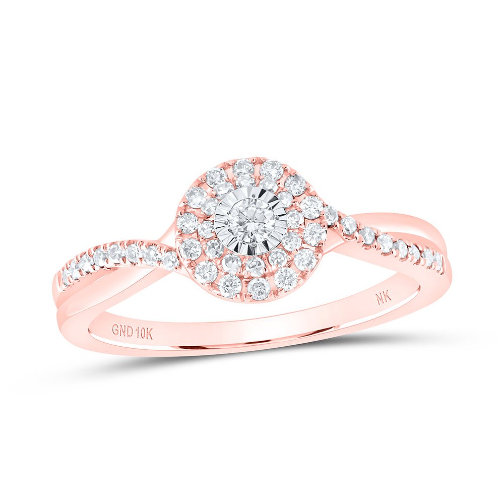 10K Rose Gold Diamond Designer Ring 1/4 Cttw - Splendid Jewellery