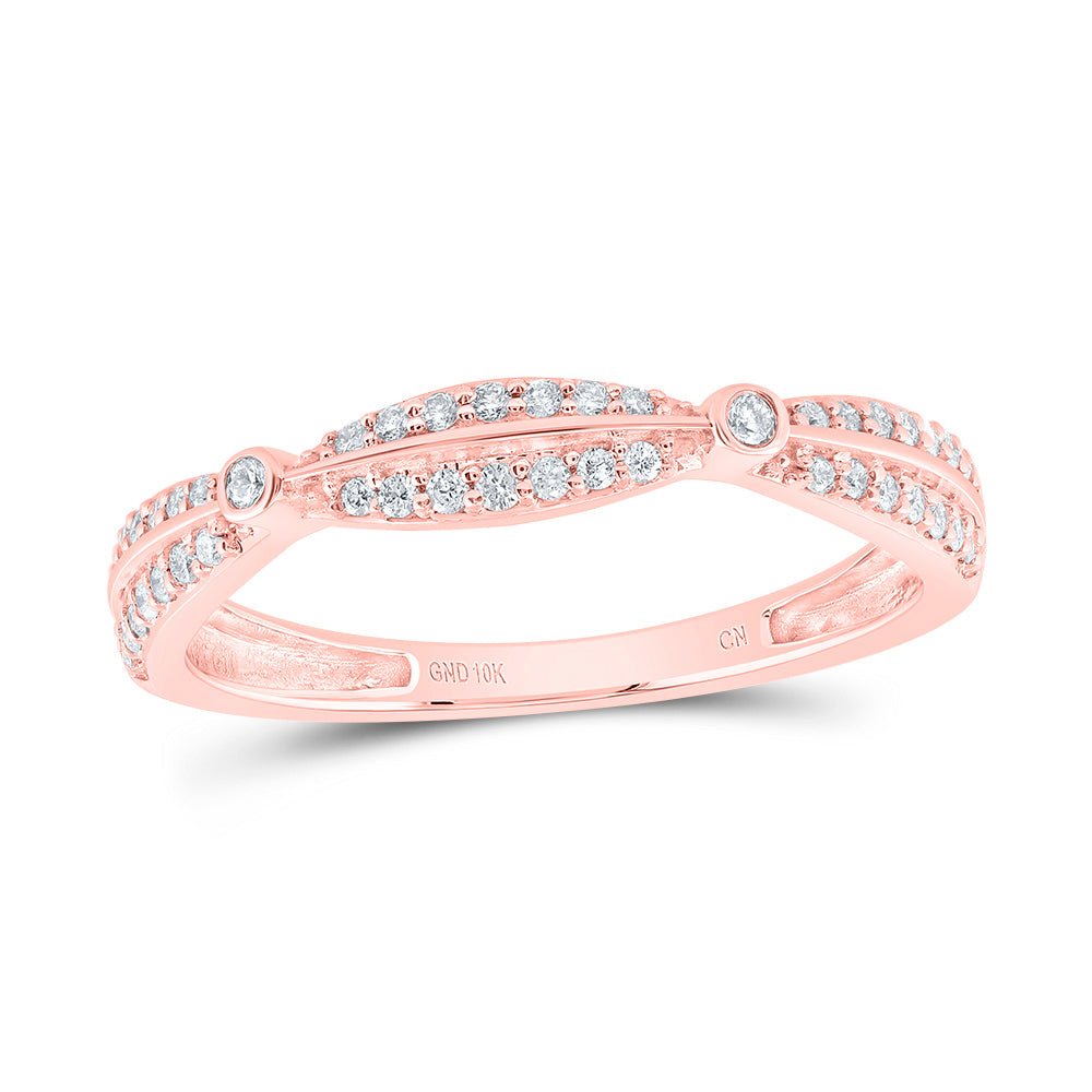 10K Rose Gold Diamond Designer Ring 1/5 Cttw - Splendid Jewellery