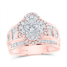 Load image into Gallery viewer, 10K Rose Gold Diamond Fashion Clover Ring 1 Cttw - Splendid Jewellery