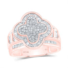 10K Rose Gold Diamond Fashion Clover Ring 1 Cttw - Splendid Jewellery