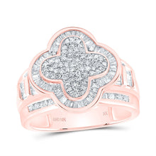 Load image into Gallery viewer, 10K Rose Gold Diamond Fashion Clover Ring 1 Cttw - Splendid Jewellery