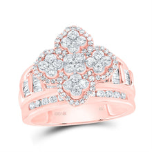 Load image into Gallery viewer, 10K Rose Gold Diamond Fashion Clover Ring 1 Cttw - Splendid Jewellery