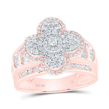 Load image into Gallery viewer, 10K Rose Gold Diamond Fashion Clover Ring 1 Cttw - Splendid Jewellery