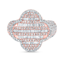 Load image into Gallery viewer, 10K Rose Gold Diamond Fashion Clover Women's Ring 1 1/2 Cttw - Splendid Jewellery
