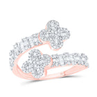 10K Rose Gold Diamond Fashion Clover Women's Ring 3/4 Cttw - Splendid Jewellery