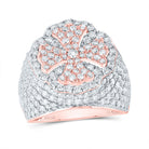 10K Rose Gold Diamond Fashion Cross Ring 3 Cttw - Splendid Jewellery
