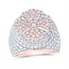 10K Rose Gold Diamond Fashion Cross Ring 3 Cttw - Splendid Jewellery