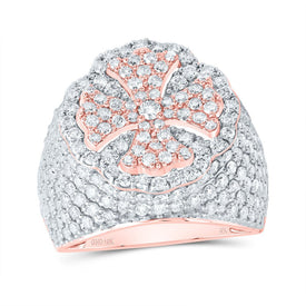 10K Rose Gold Diamond Fashion Cross Ring 3 Cttw - Splendid Jewellery