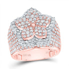 10K Rose Gold Diamond Fashion Flower Ring 3 Cttw - Splendid Jewellery
