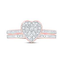Load image into Gallery viewer, 10K Rose Gold Diamond Fashion Heart Bridal Set 1/3 Cttw - Splendid Jewellery