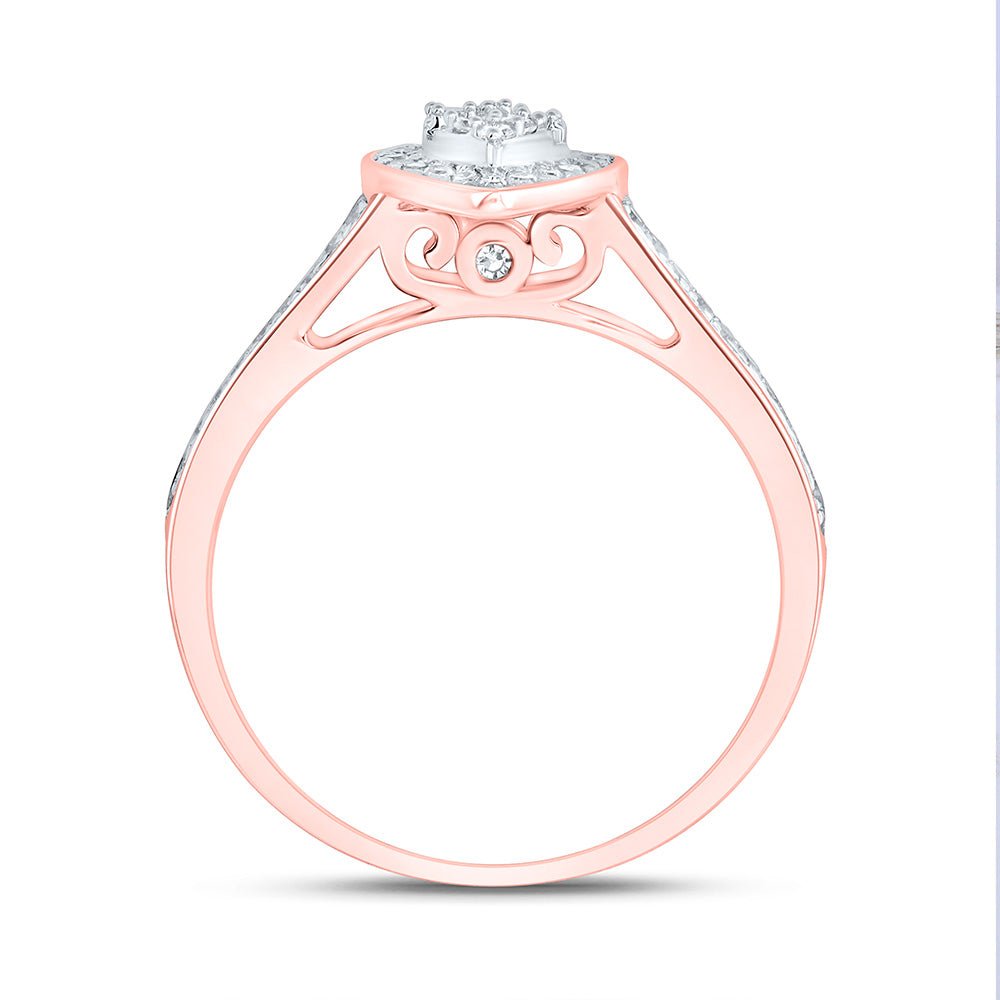 10K Rose Gold Diamond Fashion Heart Bridal Set 1/3 Cttw - Splendid Jewellery