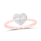 10K Rose Gold Diamond Fashion Heart Ring 1/4 Cttw - Splendid Jewellery