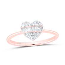 Load image into Gallery viewer, 10K Rose Gold Diamond Fashion Heart Ring 1/4 Cttw - Splendid Jewellery