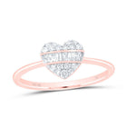10K Rose Gold Diamond Fashion Heart Ring 1/4 Cttw - Splendid Jewellery