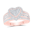 10K Rose Gold Diamond Fashion Heart Ring 5/8 Cttw - Splendid Jewellery