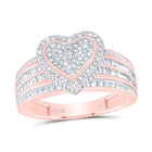 10K Rose Gold Diamond Fashion Heart Ring 5/8 Cttw - Splendid Jewellery