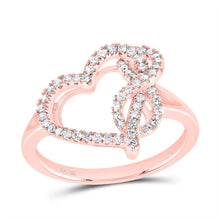 Load image into Gallery viewer, 10K Rose Gold Diamond Fashion Infinity Heart Ring 1/4 Cttw - Splendid Jewellery