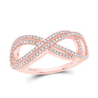 10K Rose Gold Diamond Fashion Infinity Ring 1/3 Cttw - Splendid Jewellery