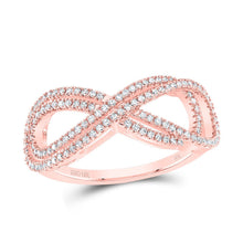Load image into Gallery viewer, 10K Rose Gold Diamond Fashion Infinity Ring 1/3 Cttw - Splendid Jewellery