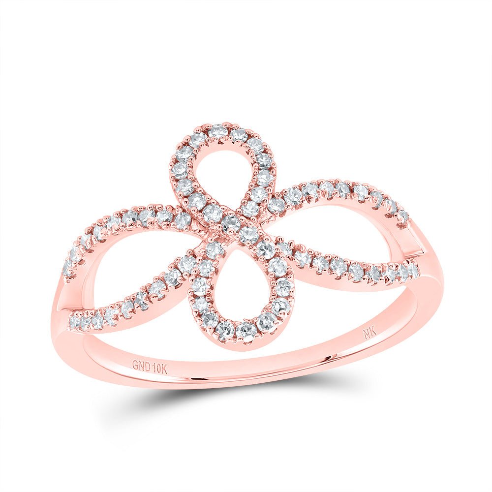 10K Rose Gold Diamond Fashion Infinity Ring 1/4 Cttw - Splendid Jewellery