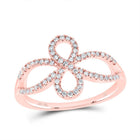 10K Rose Gold Diamond Fashion Infinity Ring 1/4 Cttw - Splendid Jewellery