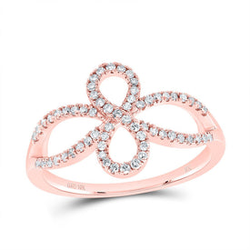 10K Rose Gold Diamond Fashion Infinity Ring 1/4 Cttw - Splendid Jewellery