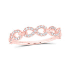 10K Rose Gold Diamond Fashion Infinity Ring 1/4 Cttw - Splendid Jewellery