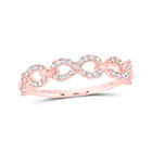 10K Rose Gold Diamond Fashion Infinity Ring 1/4 Cttw - Splendid Jewellery