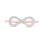 10K Rose Gold Diamond Fashion Infinity Ring 1/6 Cttw - Splendid Jewellery