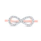 10K Rose Gold Diamond Fashion Infinity Ring 1/6 Cttw - Splendid Jewellery