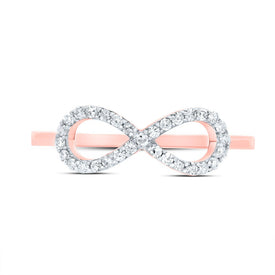 10K Rose Gold Diamond Fashion Infinity Ring 1/6 Cttw - Splendid Jewellery