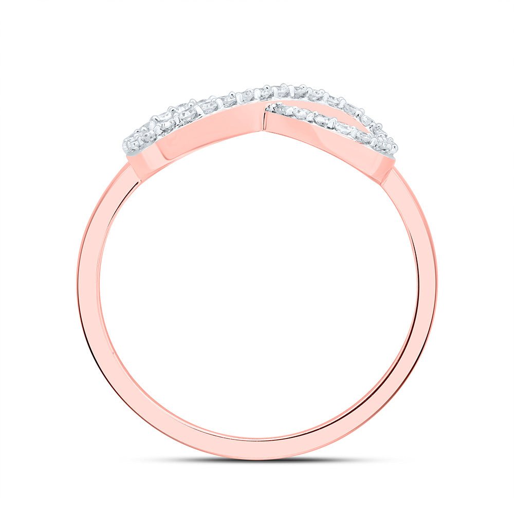 10K Rose Gold Diamond Fashion Infinity Ring 1/6 Cttw - Splendid Jewellery