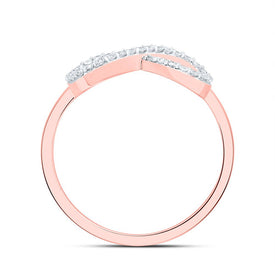 10K Rose Gold Diamond Fashion Infinity Ring 1/6 Cttw - Splendid Jewellery