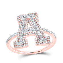 Load image into Gallery viewer, 10K Rose Gold Diamond Fashion Initial "A" Women's Ring 1/2 Cttw - Splendid Jewellery