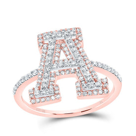 10K Rose Gold Diamond Fashion Initial 