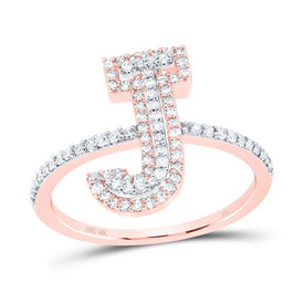 10K Rose Gold Diamond Fashion Initial 